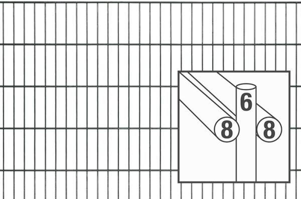 Doppelstabmatte 8/6/8 Anthrazit RAL 7016